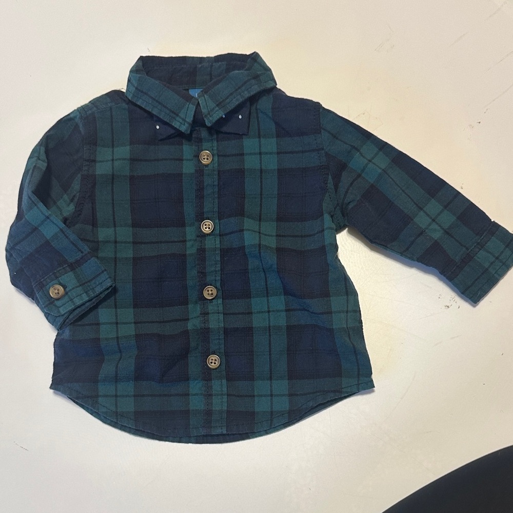 Old Navy Kids Plaid Shirt - Navy and Teal